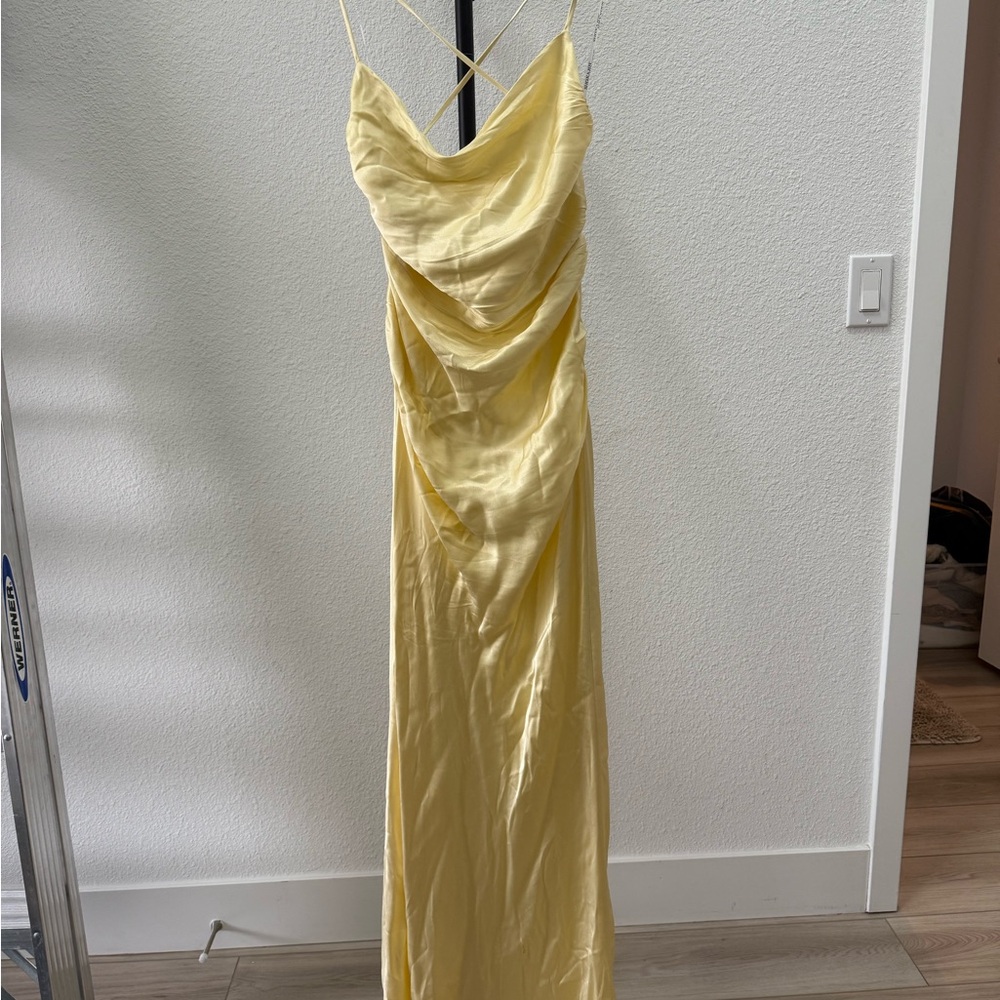 Shona Joy Backless Yellow Dress